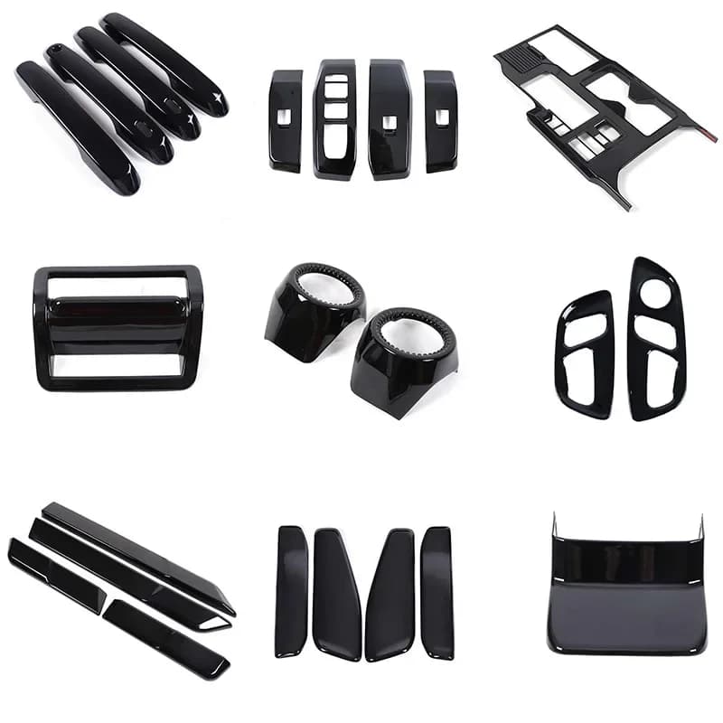 ABS Nero Lucido Per Toyota Land Cruiser Prado 250 LC250 2024 + Cruscotto Auto console centrale pannello ingranaggi kit adesivi decorativi