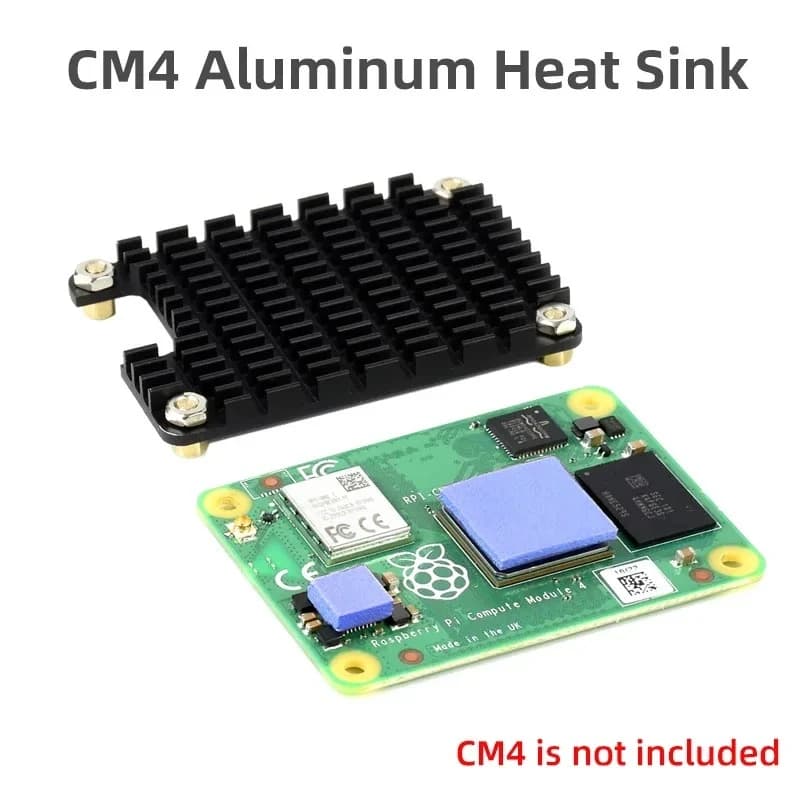 Aluminum Alloy Heat Sink for Raspberry Pi CM4 with Thermal Bearing Screws Dades Distants compatible with Raspberry Pi Compute Module