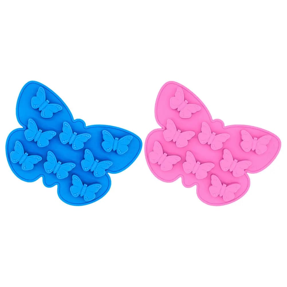 2 Pezzi Stampi in Silicone Morbido a Forma di Farfalla per Cioccolato, Caramelle, Torte, Fondente, Dessert, Ghiaccio, Muffin, Biscotti, Gelatine