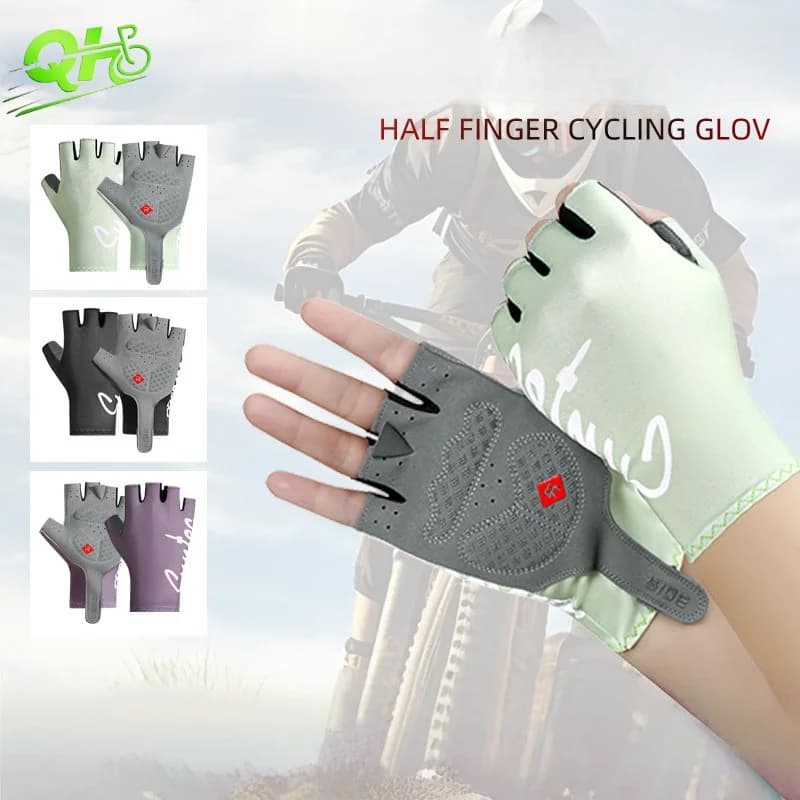 Bike Gloves Gym Fitness Electric Scooter Anti-slip Anti-Slip Ice Silk Breathable Mtb Gloves without finger Man Woman