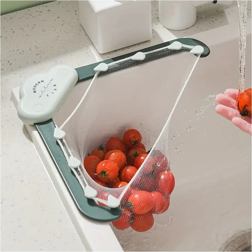 Set di filtri per lavello da cucina da 50 pezzi, cestello drenante triangolare, filtro a rete per lavaggio a contatto non alimentare, rack di stoccaggio sospeso per rifiuti alimentari