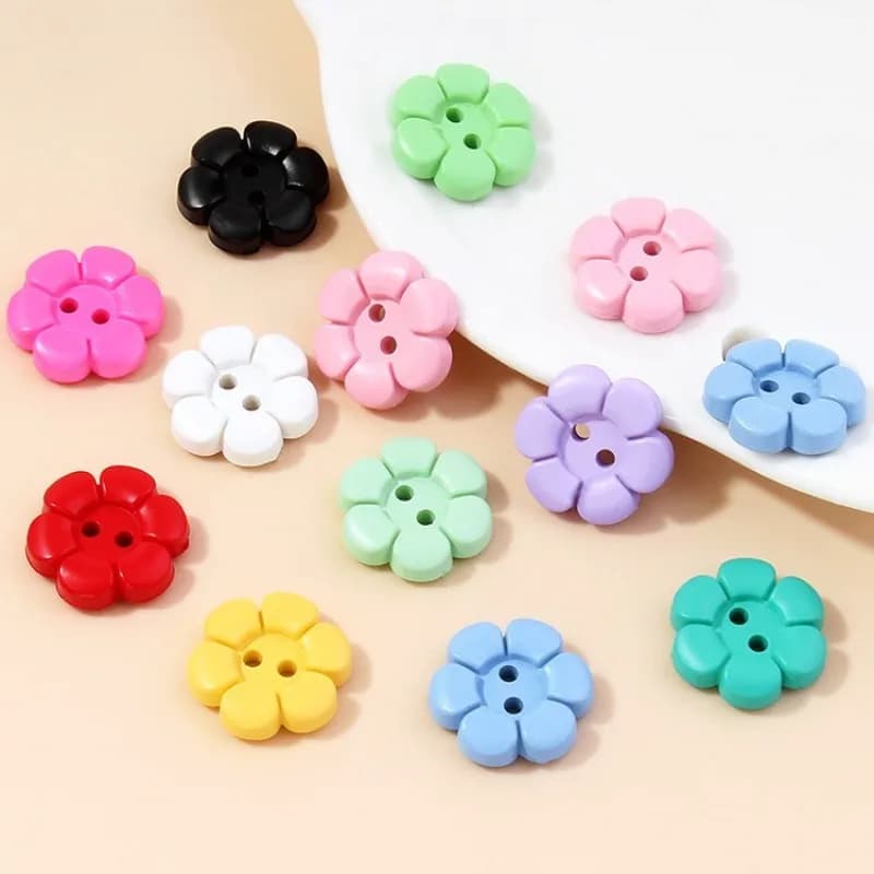 Bottoni colorati con fiori in resina da 11/15 mm per bambini, camicia, maglione, cardigan, abbellimento, album fai da te, applique da sposa