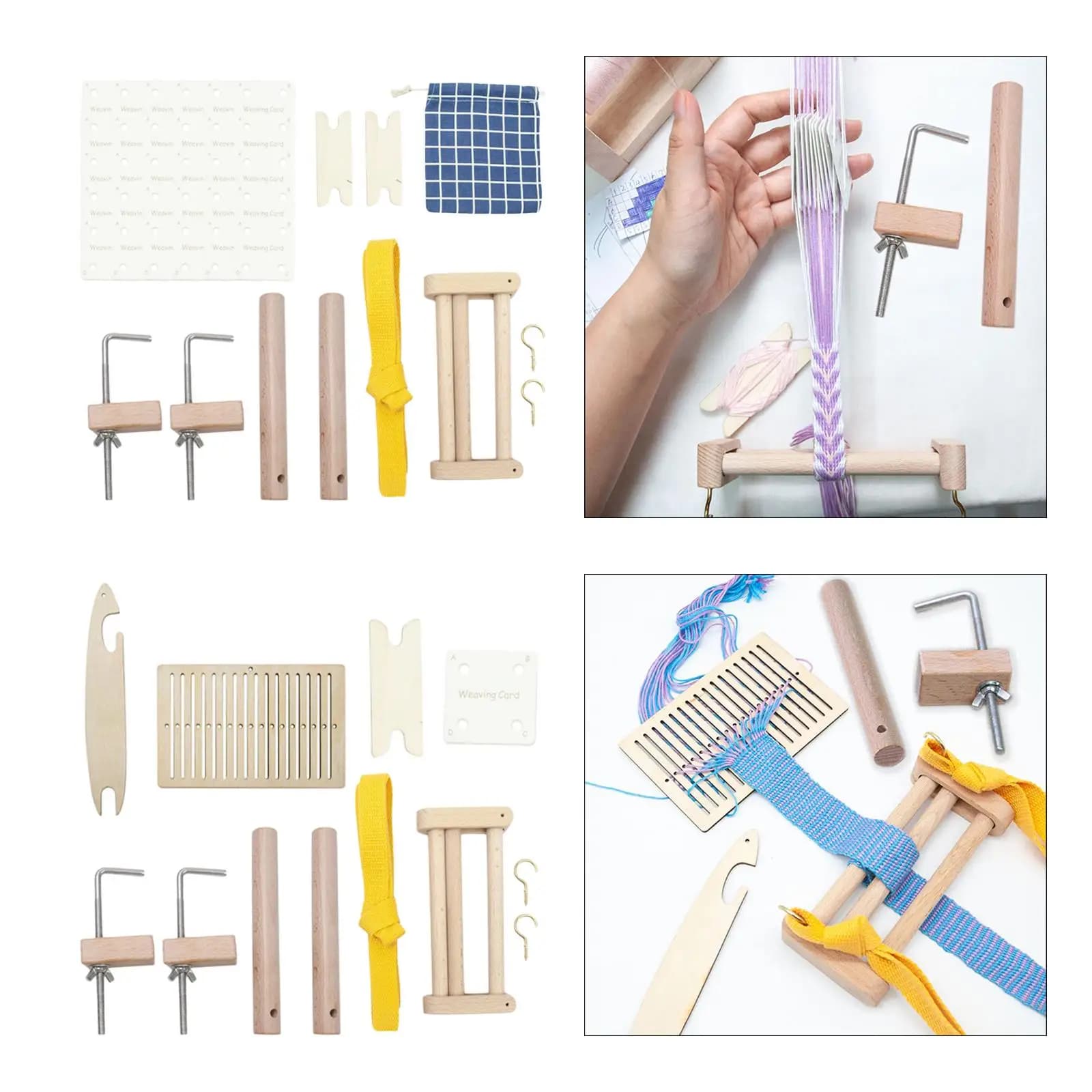 Peg Loom Weaving Loom Kits Jig Bracelet Maker Wood Multipurpose Craft Tool Woven