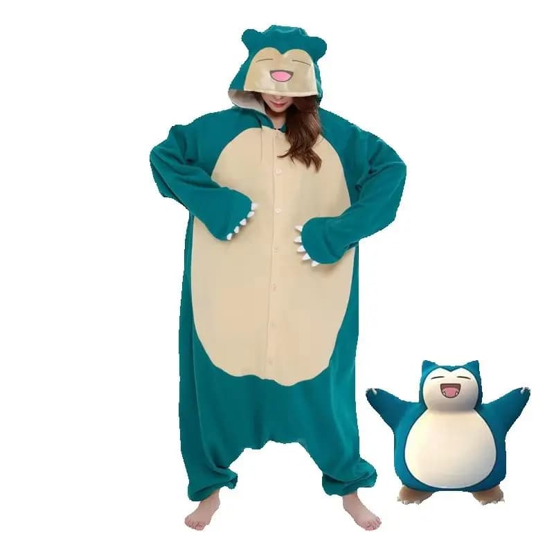 Costume Cosplay Snorlax Onesie, Pigiama Natalizio in Pile per Donne, Kigurumi Intero, Pigiama Anime, Abbigliamento Completo