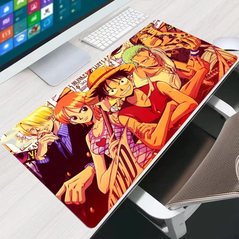 90x40 cm large mouse mat, One Piece Luffy, office desk mat, gaming PC accessories, HD mouse mats, e-sport players, laptop keyboard mat