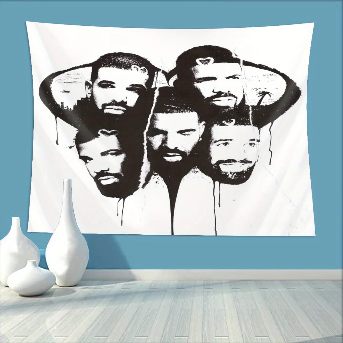 American Flag Design Tapestry Wall Hanging, Interesting Themes for Music And Hip-Hop Singers, Polyester Peach Skin Velvet, Woven