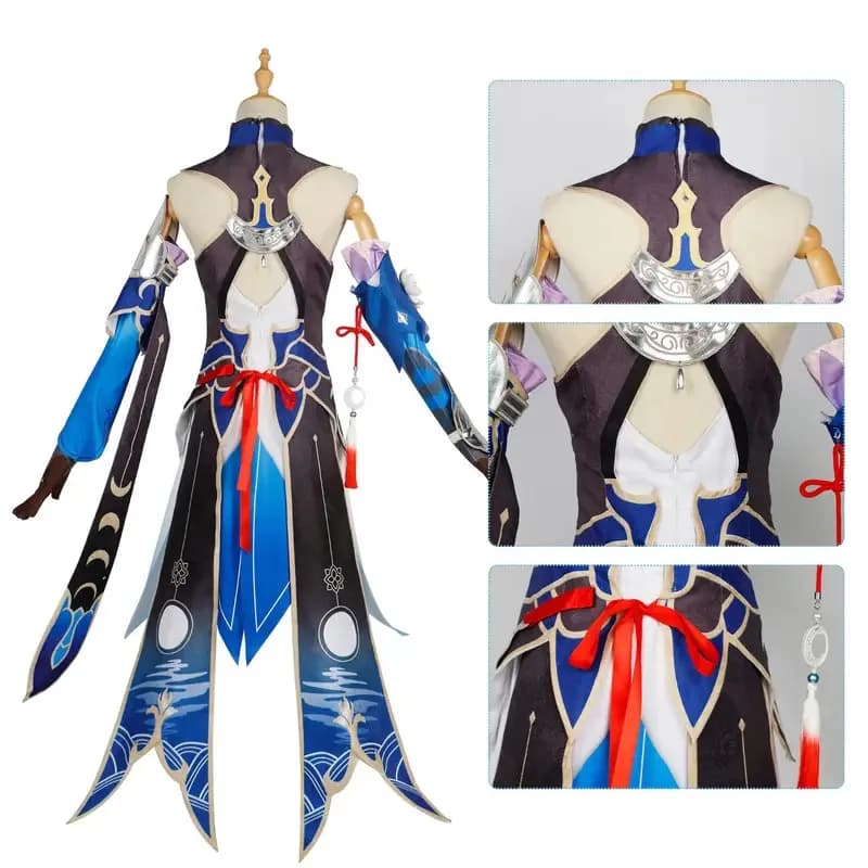NewHonkai Star Rail Game Jingliu Full Set Dress Outfit Uniform With Accessories Jing Liu Cosplay Costume Wigsb;3's,6.e;