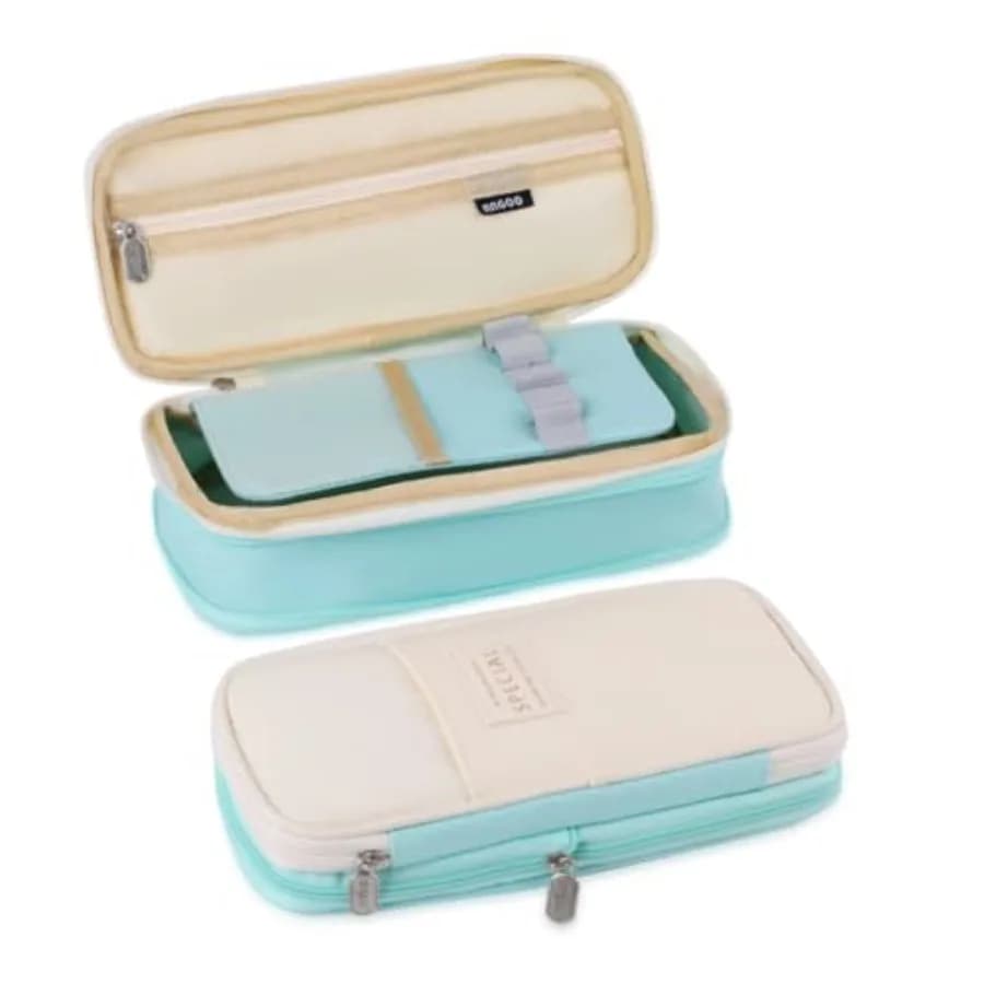 Foldable Pencil Case Zipper Big Capacity Aesthetic Canvas Pencil Pouch Compartments Stationery Organizers Pen Bag for Girls Boy