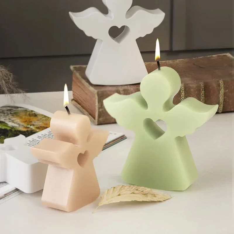 2026 new love angel silicone candle mold diy epoxy resin chocolate baking tool home decor gift gypsum dropping glue cement molds