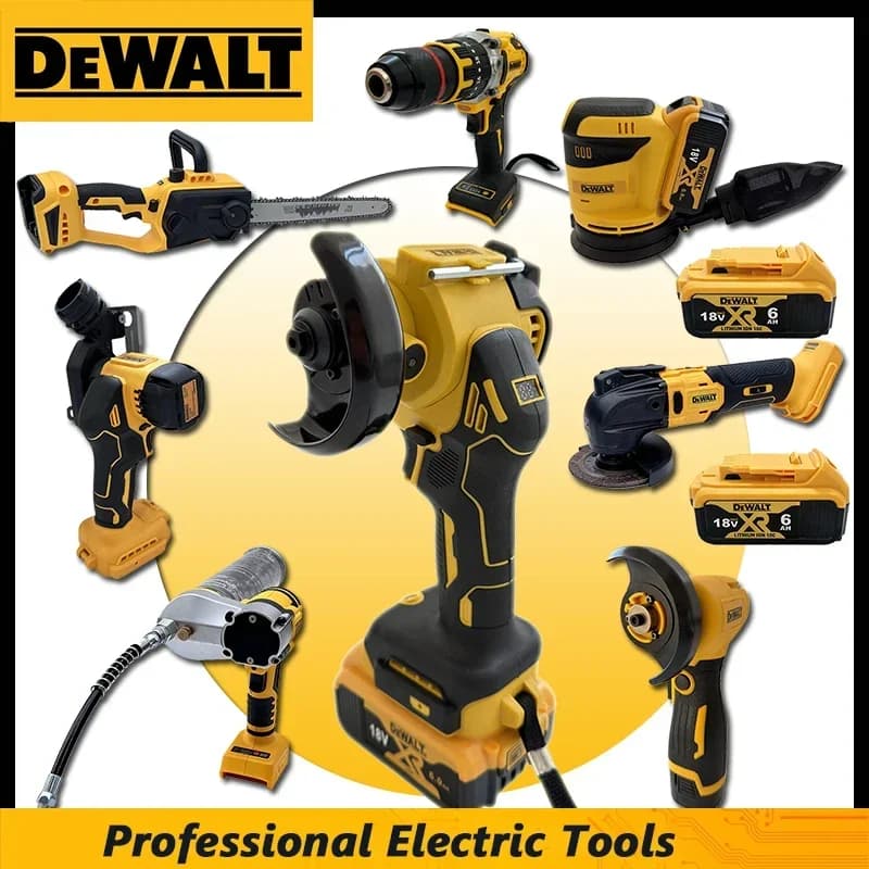 Utensili Elettrici Multifunzione DeWalt: Smerigliatrice Angolare a Batteria, Taglierina, Pistola per Silicone, Gonfiatore, Martello Pneumatico, Pistola per Grasso