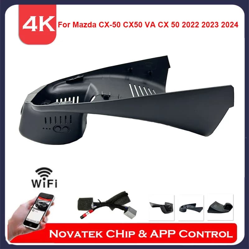 4K HD Anteriore E Posteriore Doppia Fotocamera Wifi Dash Cam per Mazda CX-50 CX50 VA CX 90 CX-60 2023 2024, Plug And Play Auto DVR APP di Controllo