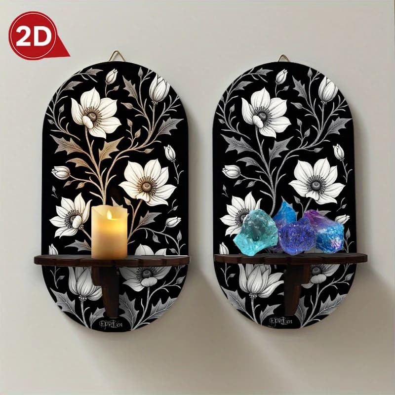 Espositore in Cristallo con Motivo Floreale 2D per Halloween e Natale, Cornice Decorativa da Parete, Multifunzionale