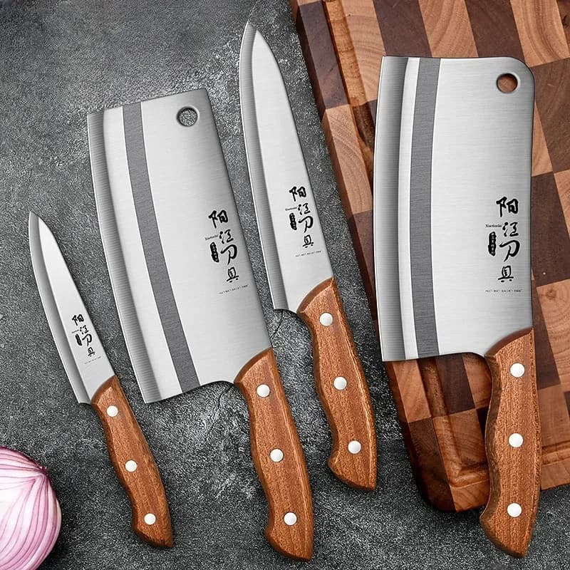 Coltello da cucina per chef, forgiatura in acciaio inossidabile, set di coltelli per la casa Coltello da cucina affilato super veloce, accessori da cucina