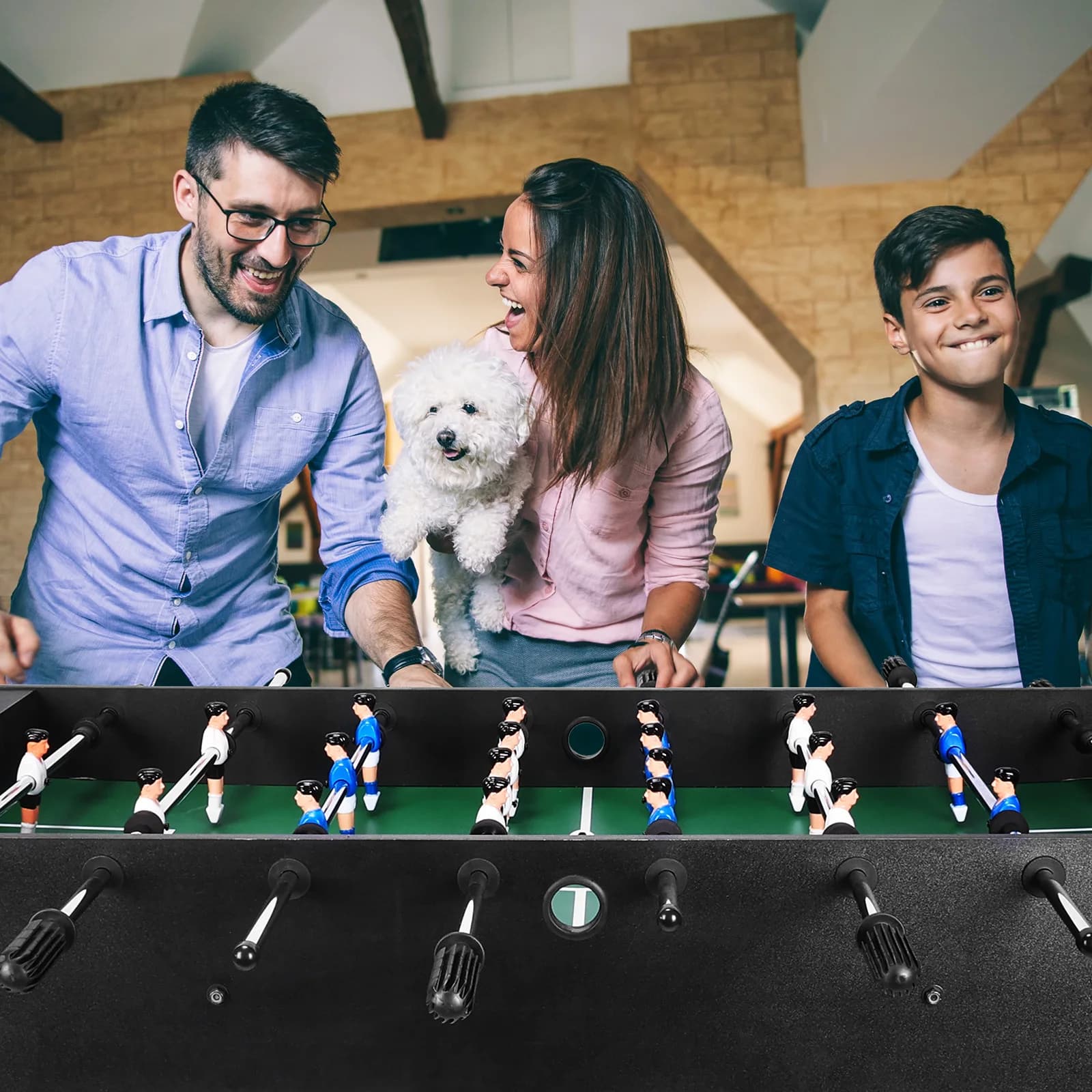 Scrivania da gioco per calcio resistente, resistente all'usura, tavolo da biliardino ricreativo, riutilizzabile per amici e giochi in famiglia