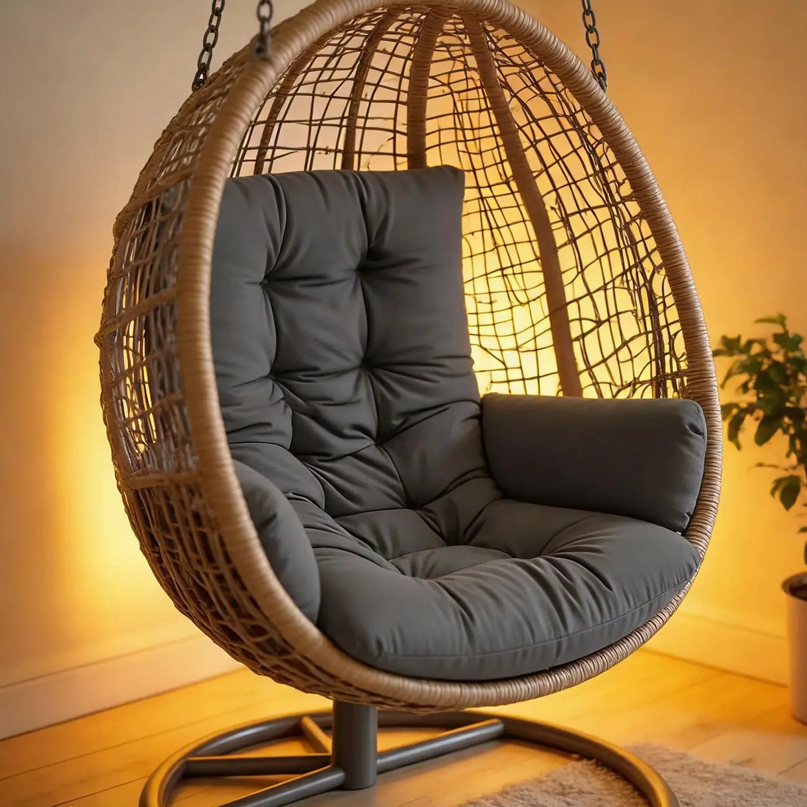 Cuscino trapuntato per sedia a dondolo da esterno, comodo imbottitura in poliestere e cotone PP per giardino, patio, amaca, mobili da interno