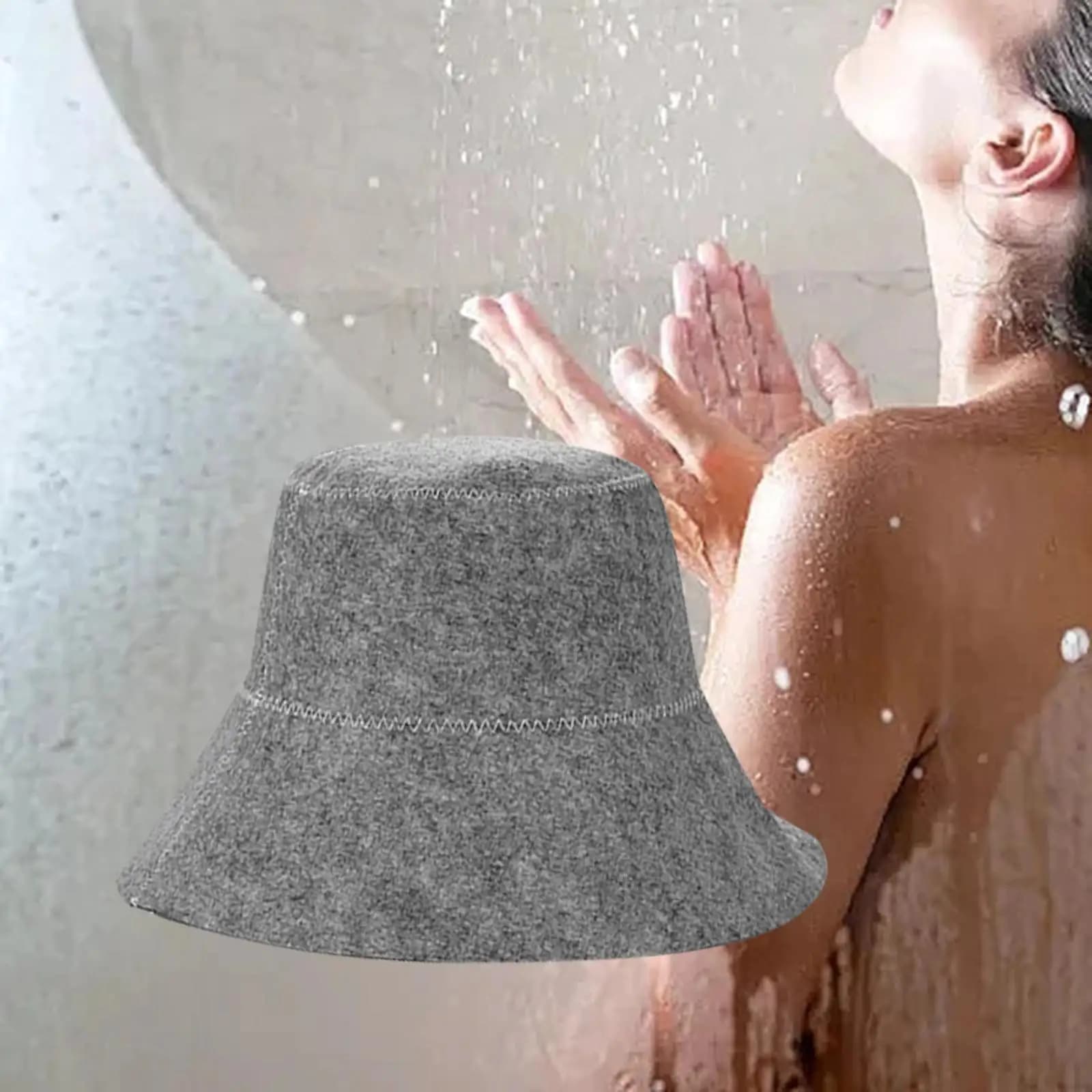 1/3PCS Felt Sauna Hat Bathroom Anti Heat Adding Felt Shower Head Protection Water Absorption Portable Shower Head Drying