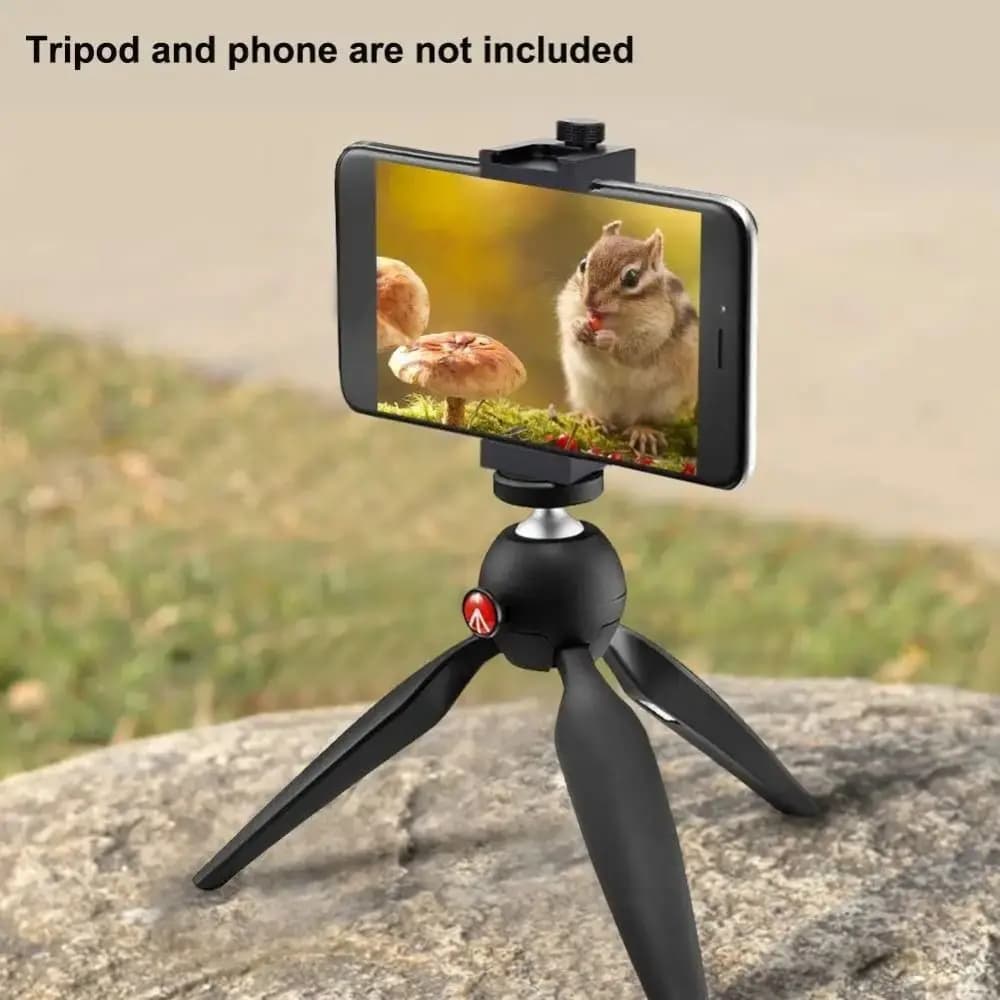 Installazione semplice Morsetto per telefono in lega di alluminio Rotazione a 360° Supporto universale per slitta fredda Clip per smartphone regolabile Fotografia