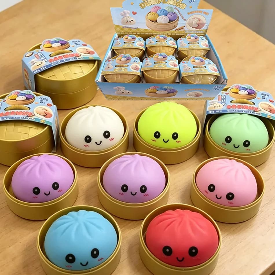 Giganteschi Squishy a Forma di Ravioli Antistress, Giocattolo Sensoriale Colorato a Simulazione di Cibo, Giocattoli a Lenta Risalita a Forma di Panino Ripieno al Vapore, Giocattolo da Spremere