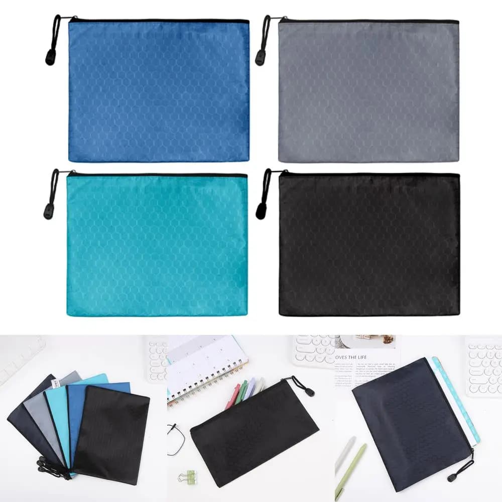 1pc Coin Purse File Folders Test Paper Storage Bag Stationery Bag Zipper Pencil Case Waterproof Pen Bag Document Bag