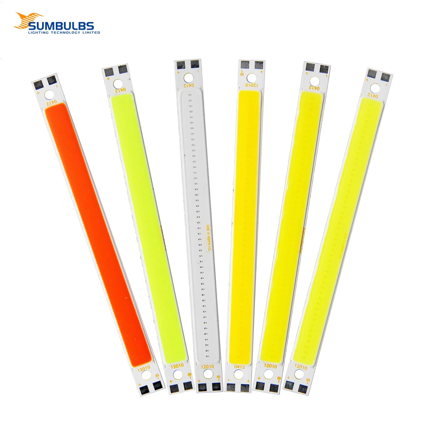 SUMBULBS 120x10mm 10W COB 12V DC light source Diodo emitter Lampadina 6 colors DIY bar LED chip lamp for lighting