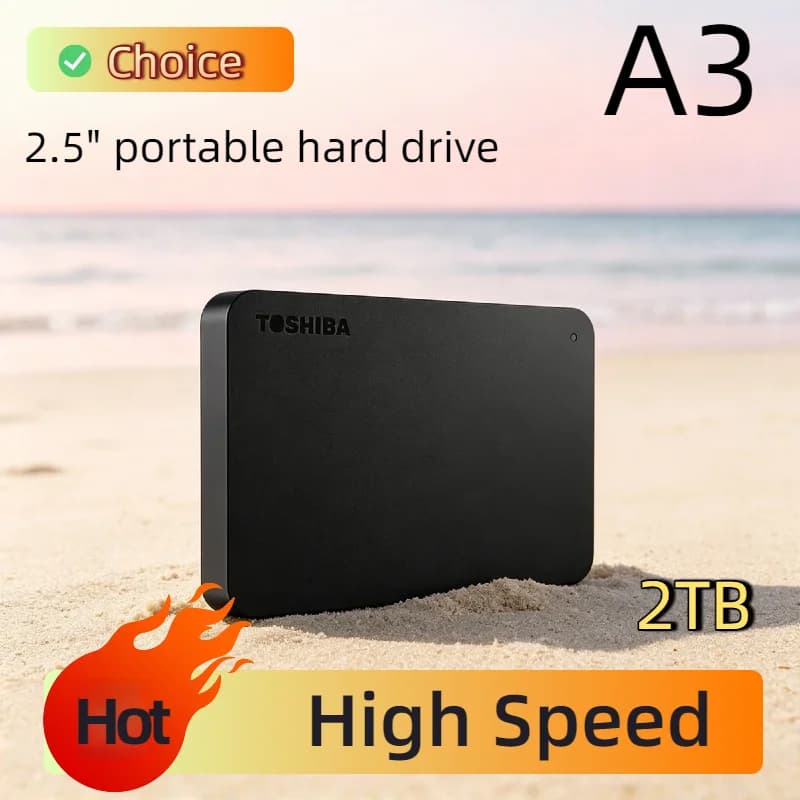 OEM Toshiba per espansione A3 500GB 1TB 2TB USB3.0 Box esterno portatile da 2,5 pollici per disco rigido, storage compatto Max
