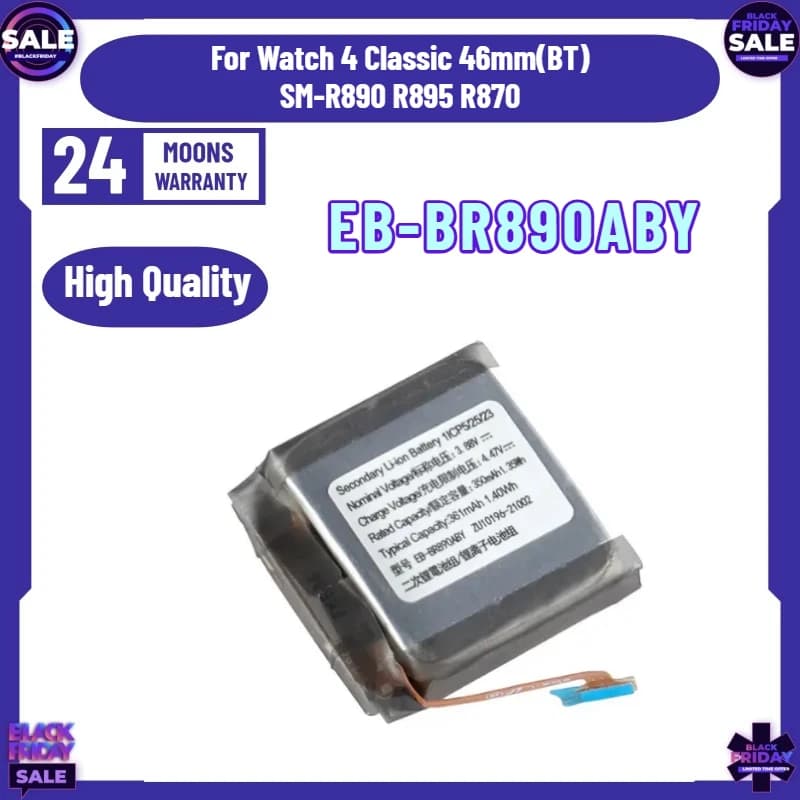 EB-BR890ABY Battery 350mAh for Watch 4 Classic 46mm(BT) SM-R890 R895 R870 Smart Watch Batteries