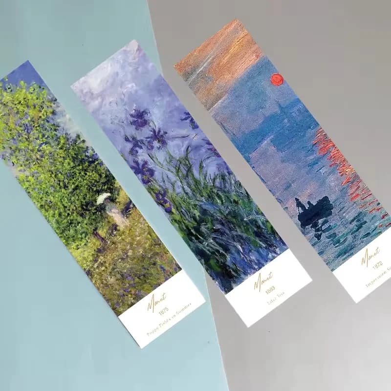 30pcs World Classic Painting Bookmark Retro Oil Painting Decoration Reading Book Page Markings Bookmarks