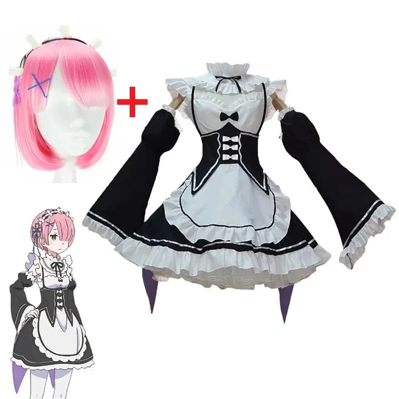 La vita in un mondo diverso da Zero Rem/Ram Costume cosplay Carnevale di Halloween Divertente cameriera Sorelle Loli Uniforme JW956b;4.f'7;j,3'