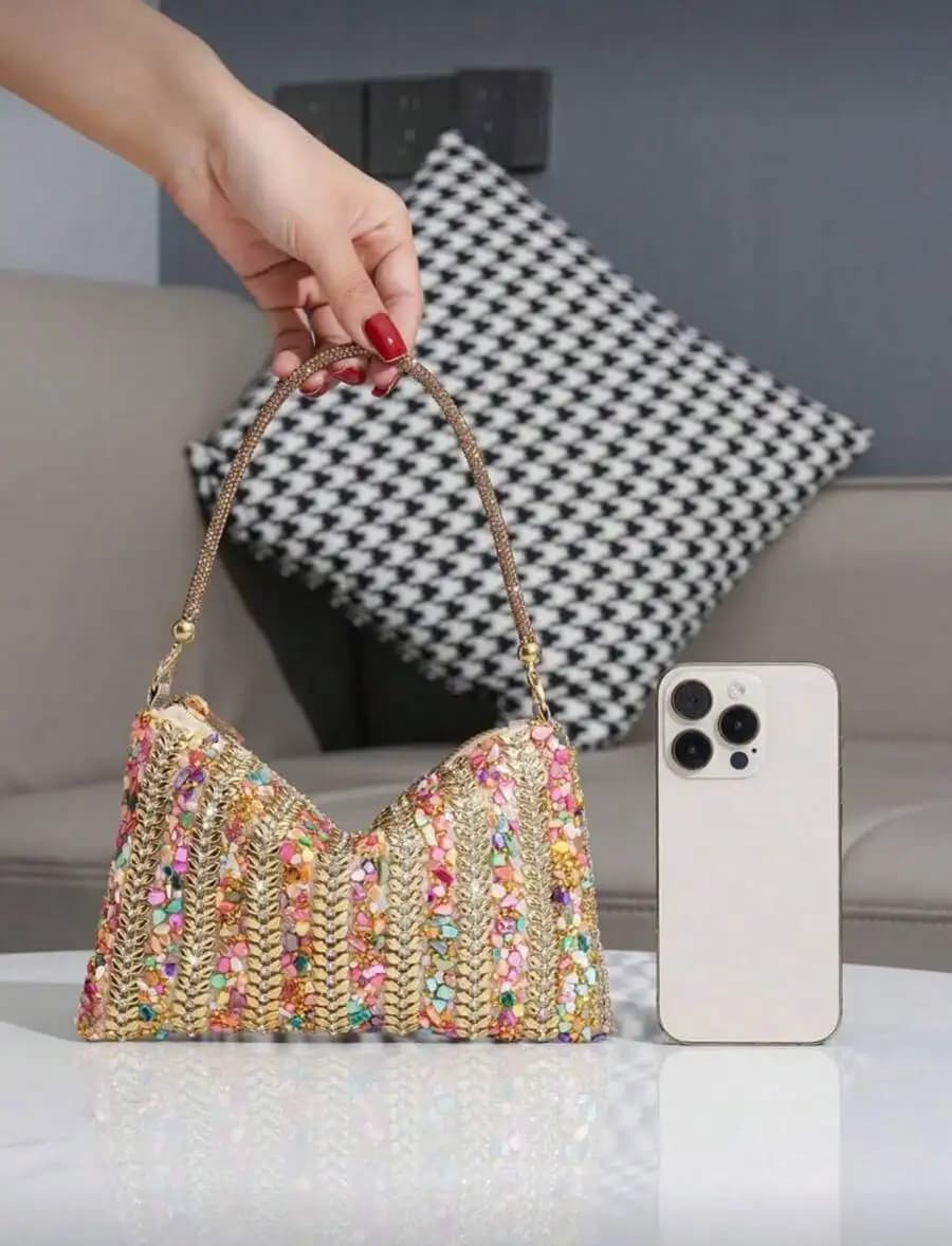 Elegant Rhinestone Clutch Handbag For Party Evening Formal Wear