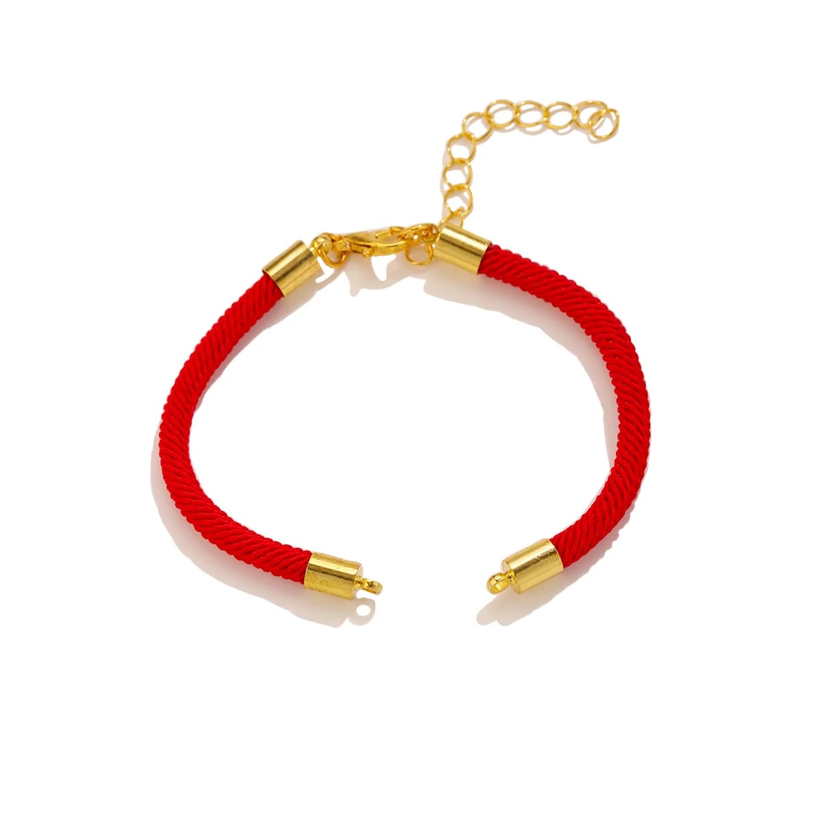 5 Pezzi Connettori Regolabili per Braccialetti Intrecciati 3/4MM, Braccialetto Rosso in Nylon Poliammide con Terminale in Acciaio Inossidabile, Regalo Fai-da-Te