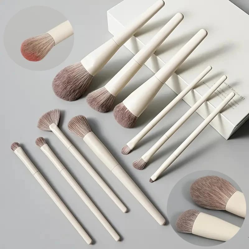 Set of 10 piece makeup brushes Set of soft foundation brushes for eye shadow, concealer, faucet brush, professional powder cover brush set