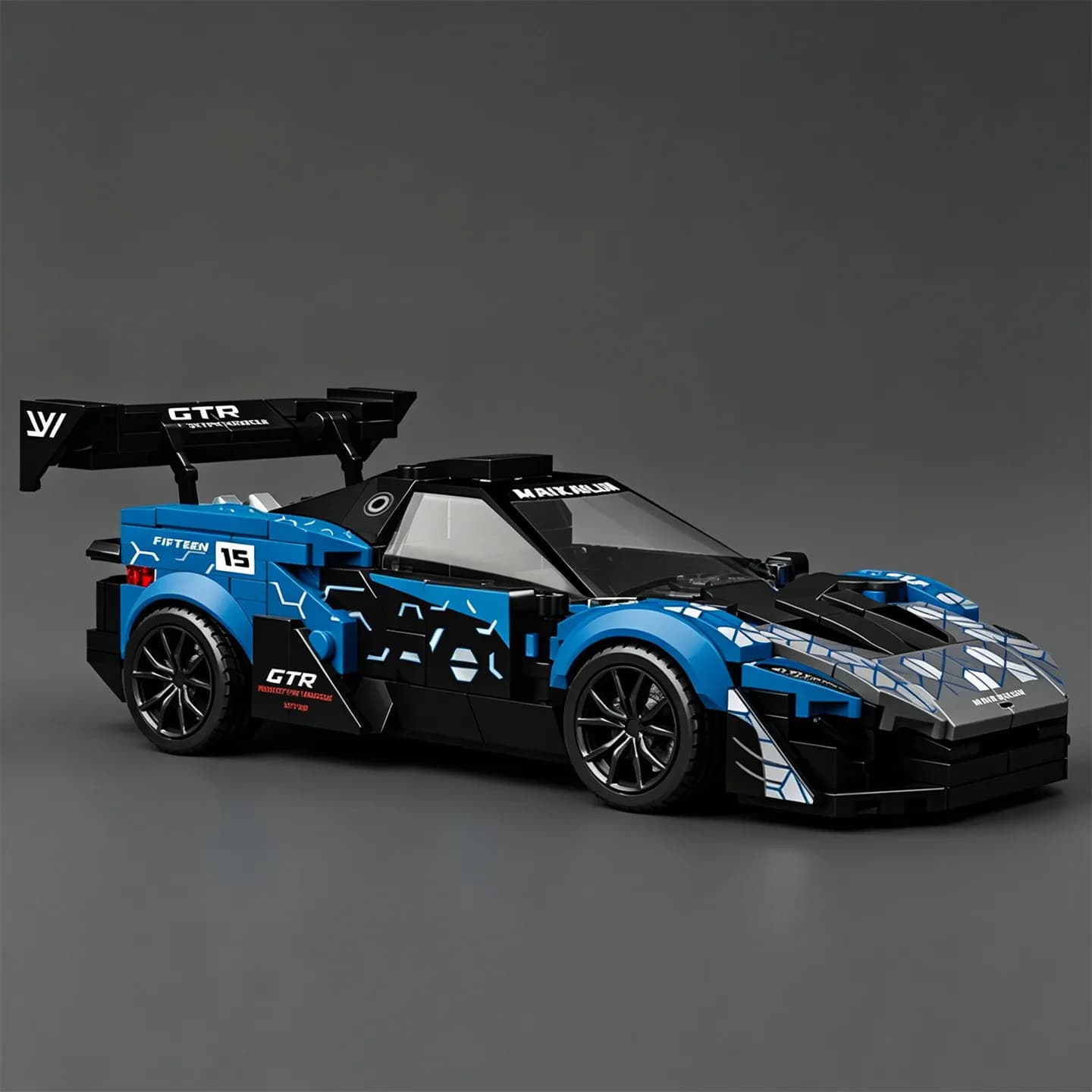 City Series Supercar EVO Building Blocks P1 Race Car Model Toy Small-Scale Car Model Luxury Car Blue Storm