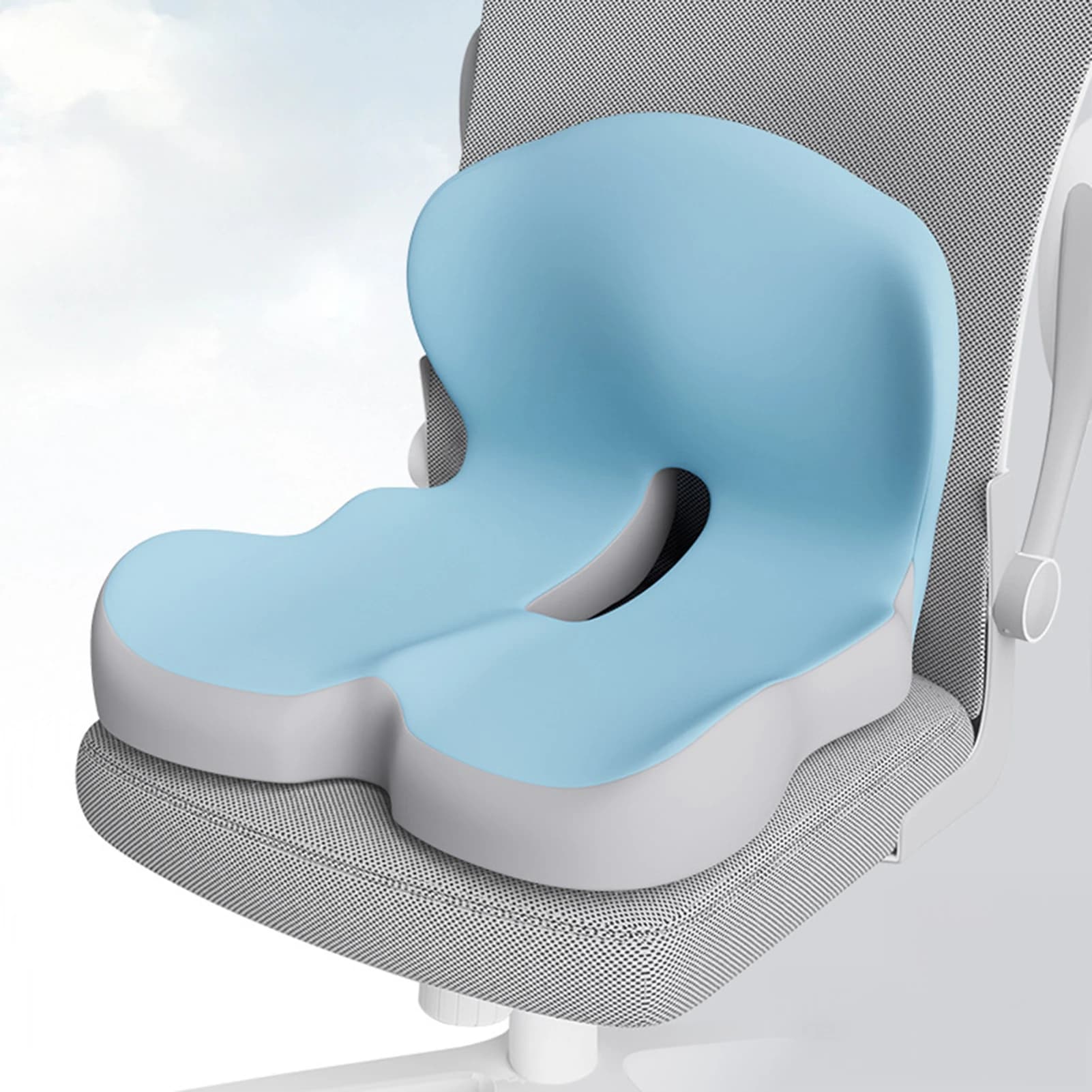 Cuscino per sedile in memory foam Supporto per schienale per sedia da ufficio, auto, uso domestico con cuscino di supporto lombare per studenti