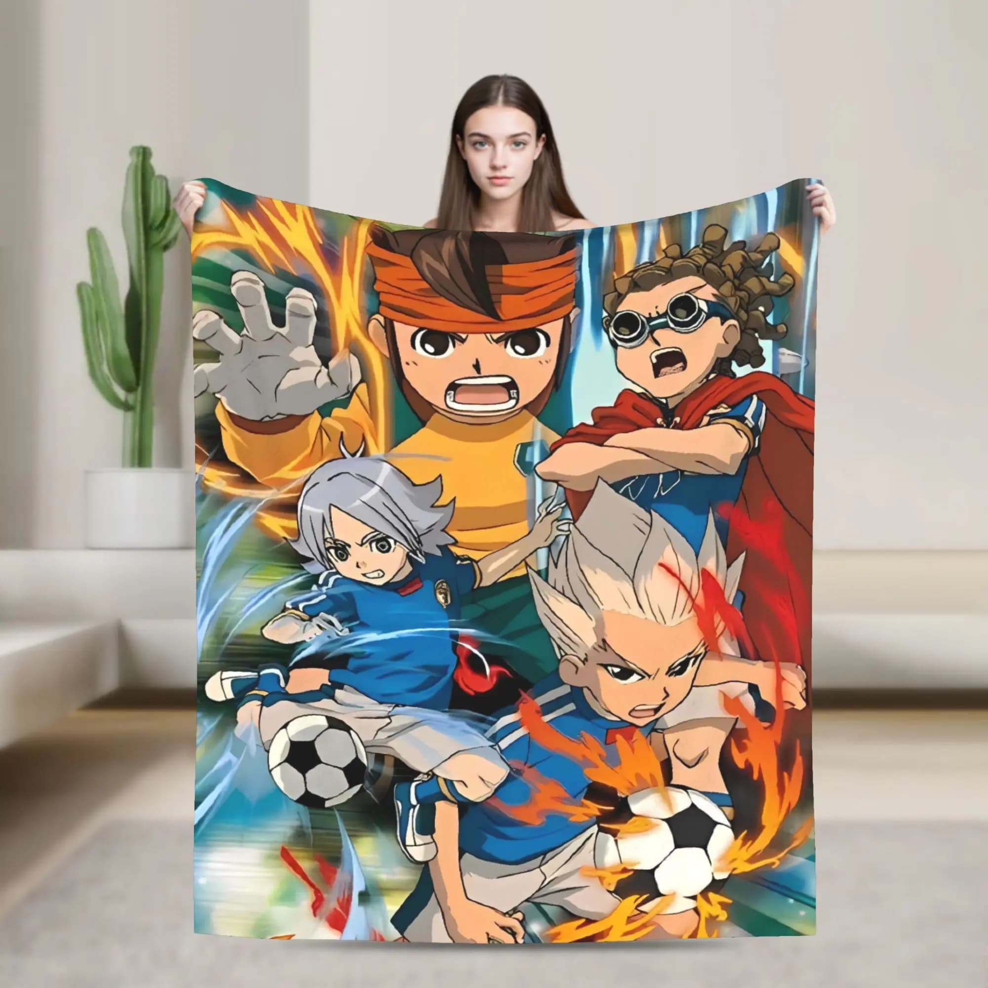 Inazuma Eleven Axel Blaz gouenji Super Soft Blanket Plush Throw Blanket Pattern Couch Chair Flannel Bedspread Sofa Bed Cover