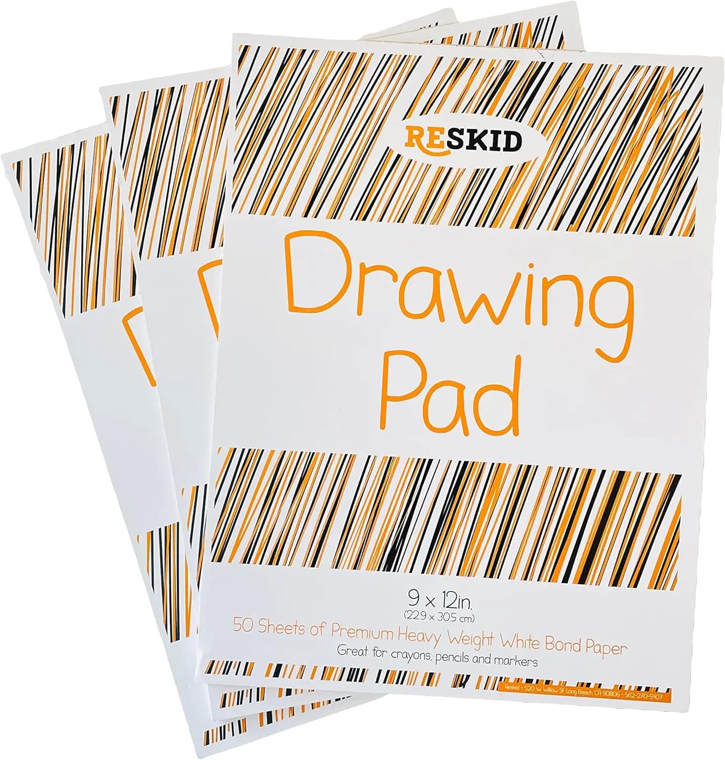 9x12 Inch Drawing Paper Pad, 50 Sheets, 3-Pack - Premium Sketch Book for Kids & Adults