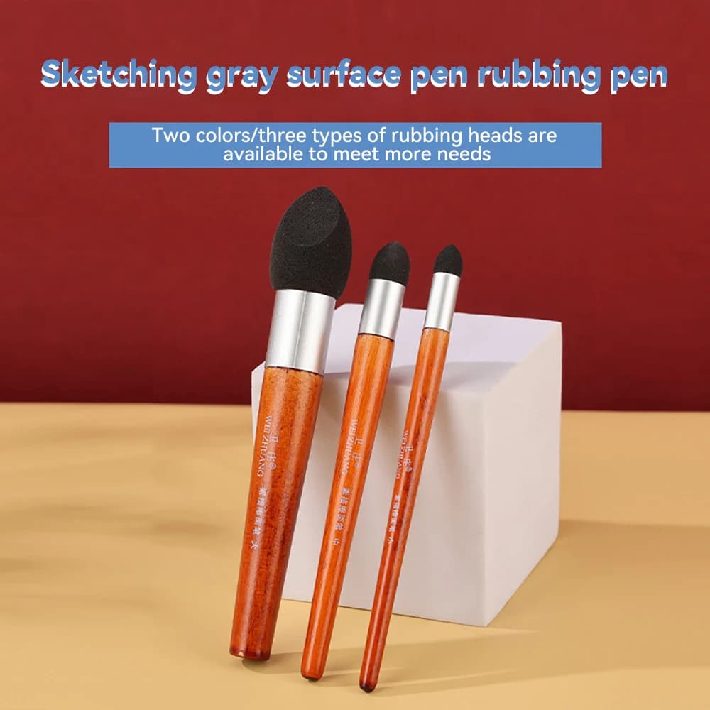 3 pieces artist mixing sponge pen for oil pastel washable sketch brush reusable design professional blenders art tools