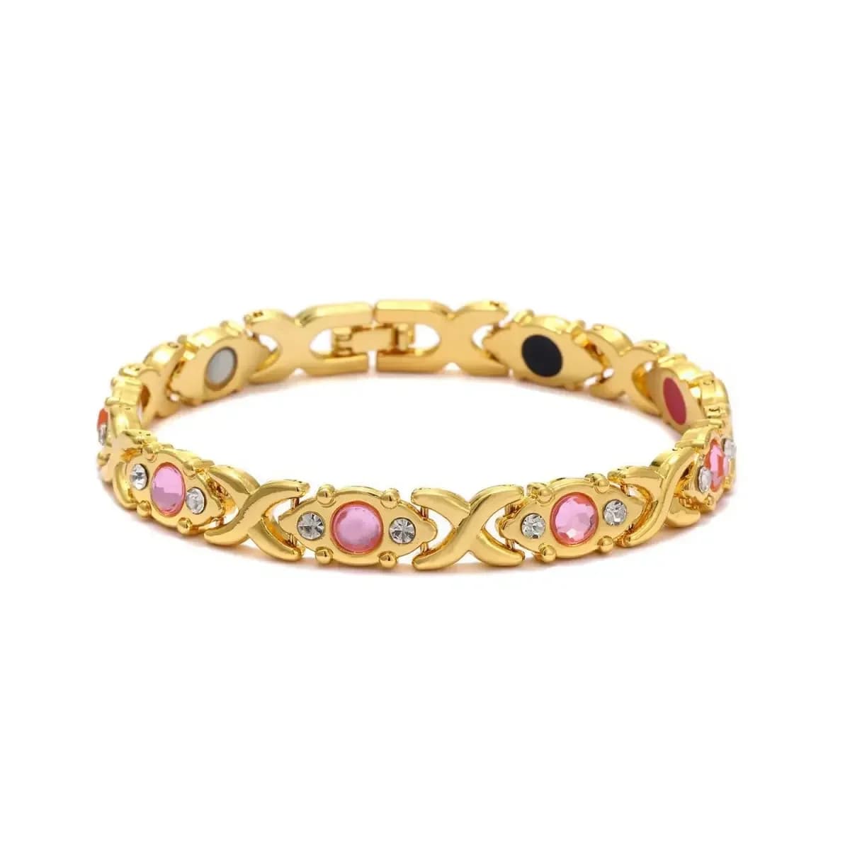 Bracciale a forma di foglia da donna, bracciale magnetico in rame puro con diamanti, divertimento all'aria aperta, migliori regali per Natale, UU