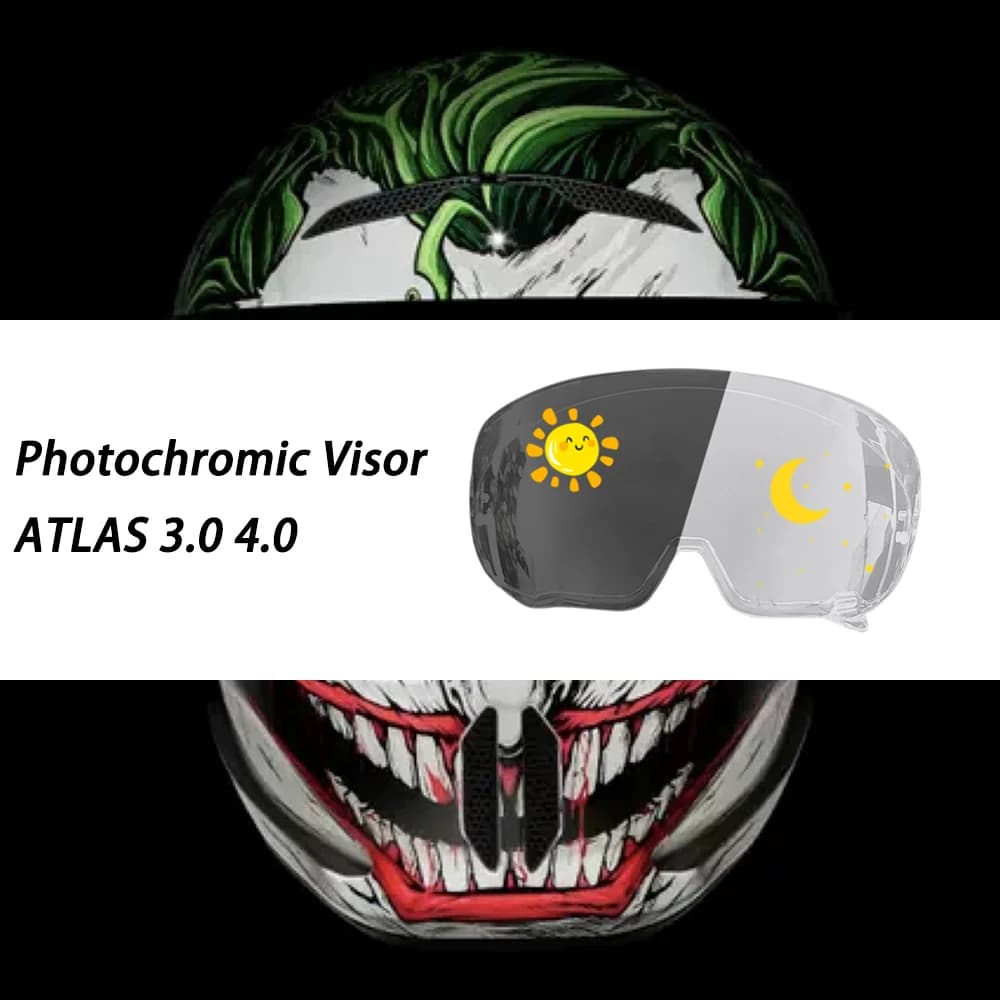 Visiera Fotocromatica per Casco Moto Compatibile con Ruroc Atlas 3.0 4.0, Lente di Ricambio per Visiere, Accessori Parabrezza