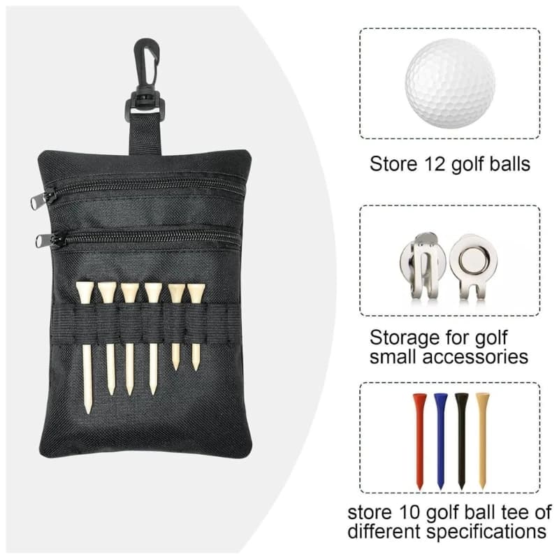 Borsa da golf impermeabile con borsa porta palline da golf con cerniera e clip rotante 69HD
