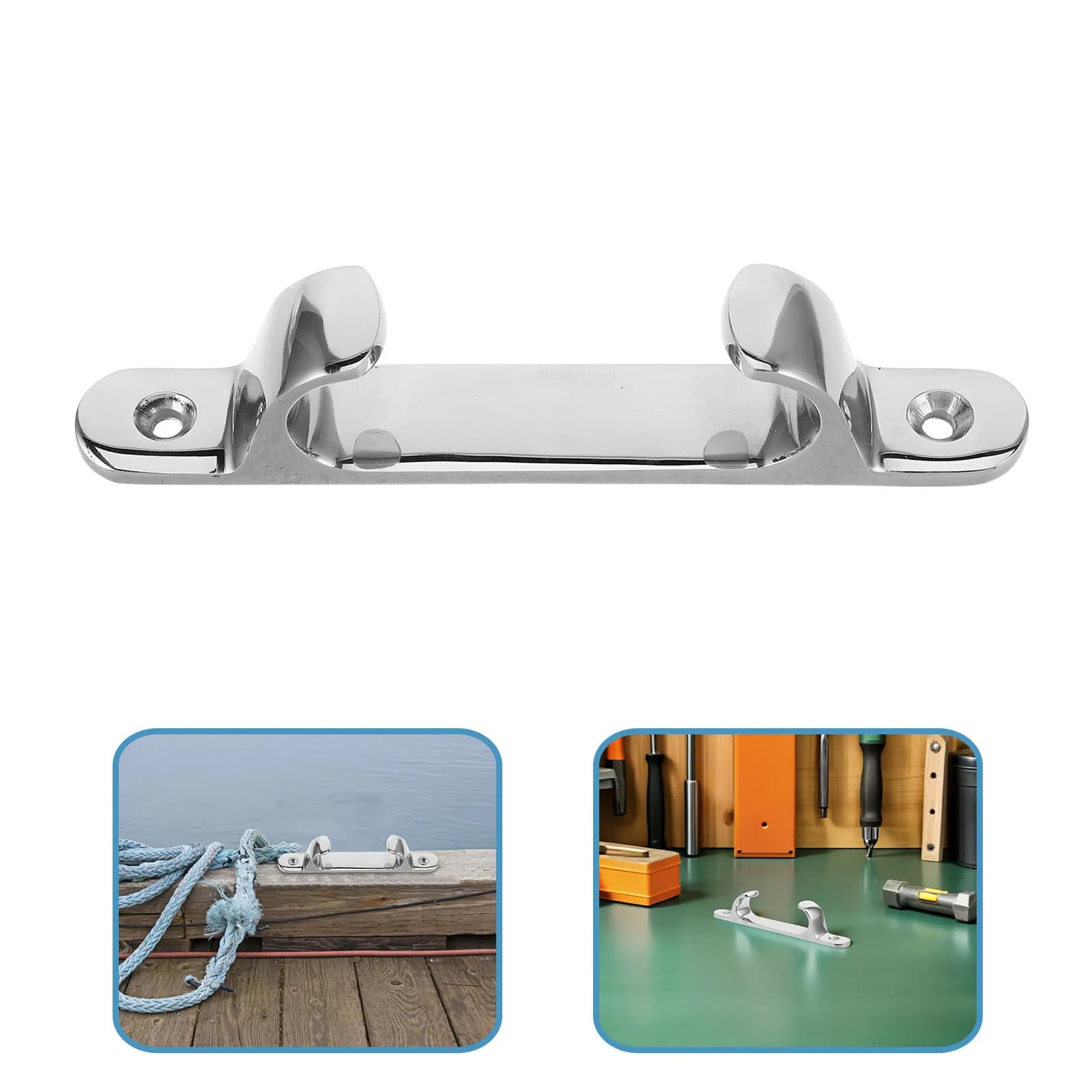 6 Inch Boat Mooring Cleat Straight Bow Chock 316 Stainless Steel Polished Marine Rope Guide Deck Hardware for Sailboats Yachts