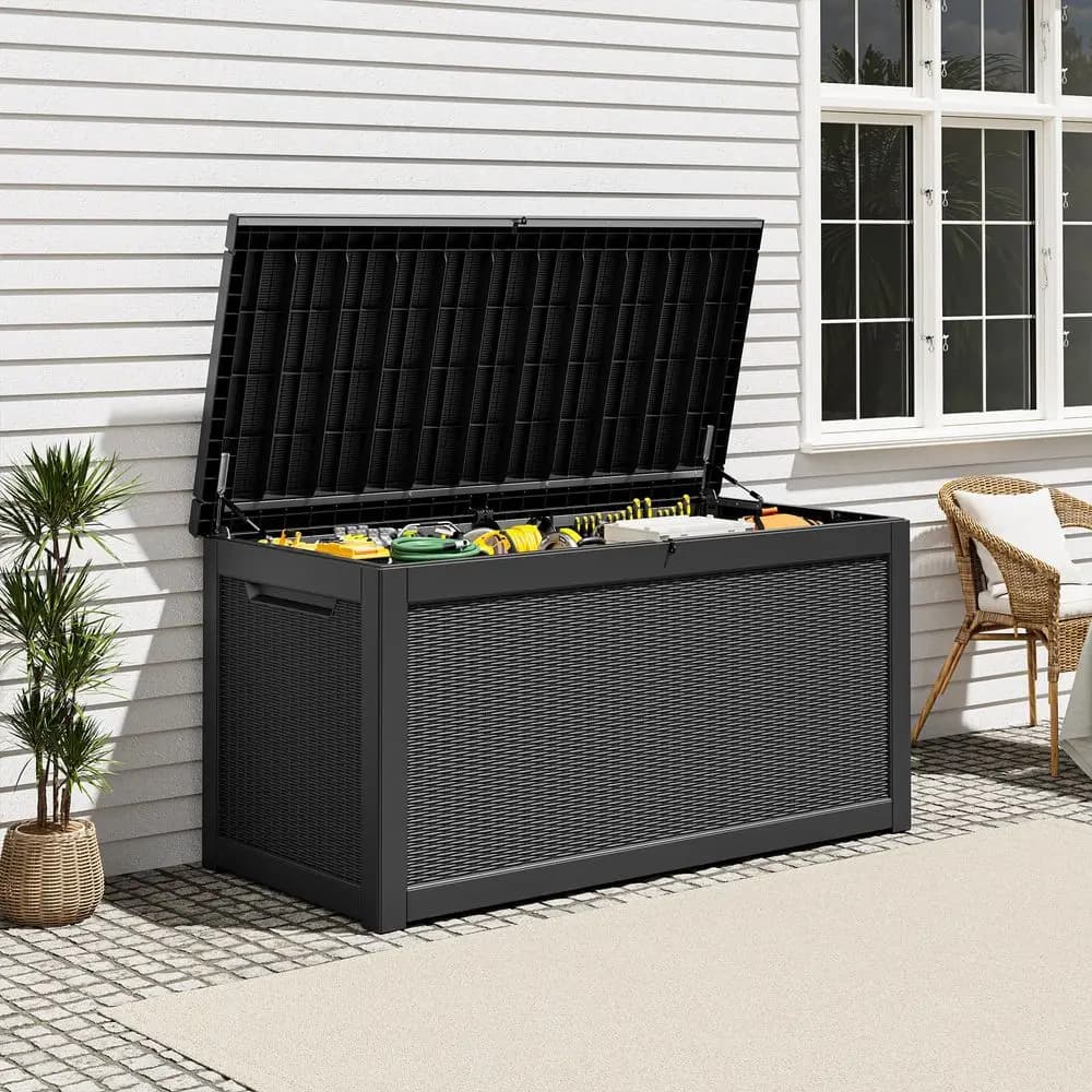 Contenitori per Stoccaggio Impermeabili, Resistenti ai Raggi UV, con Coperchio Bloccabile per Esterni, Interni e Giardino