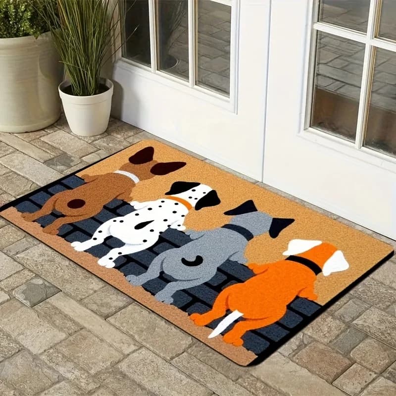 Simpatico Tappeto di Benvenuto per Cani da Esterno, Zerbino per Ingresso, Camera da Letto, Cucina, Bagno, Multiuso, Decorazione Natalizia e del Ringraziamento per la Casa
