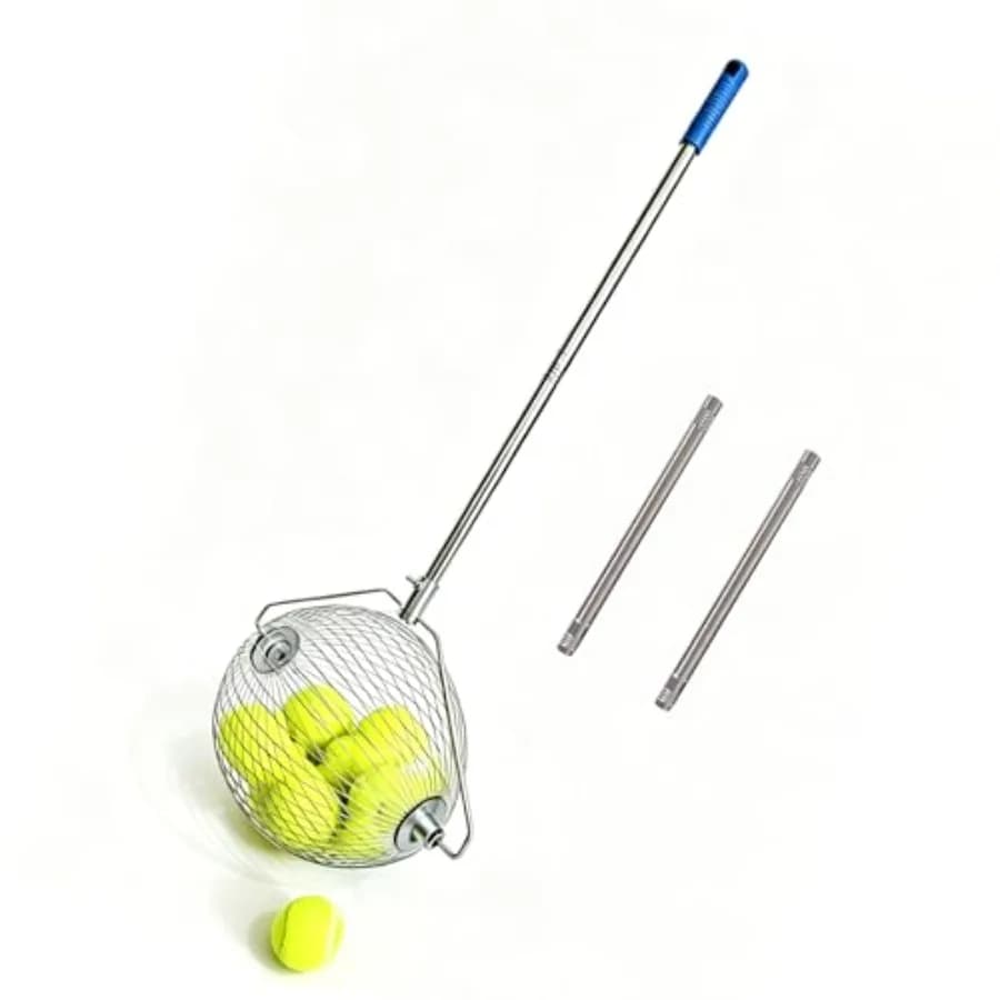 Raccoglitore di Palline da Tennis, Raccoglitore Estensibile, Contenitore Leggero per Raccolta di Palline da Tennis e Pickleball, Senza Necessità di Piegarsi