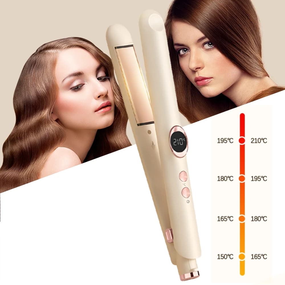 Hairplate and curler 2 in 1 Iron curler for ironing negative ions Quick heating Pro Hair styling tool Iron 110V