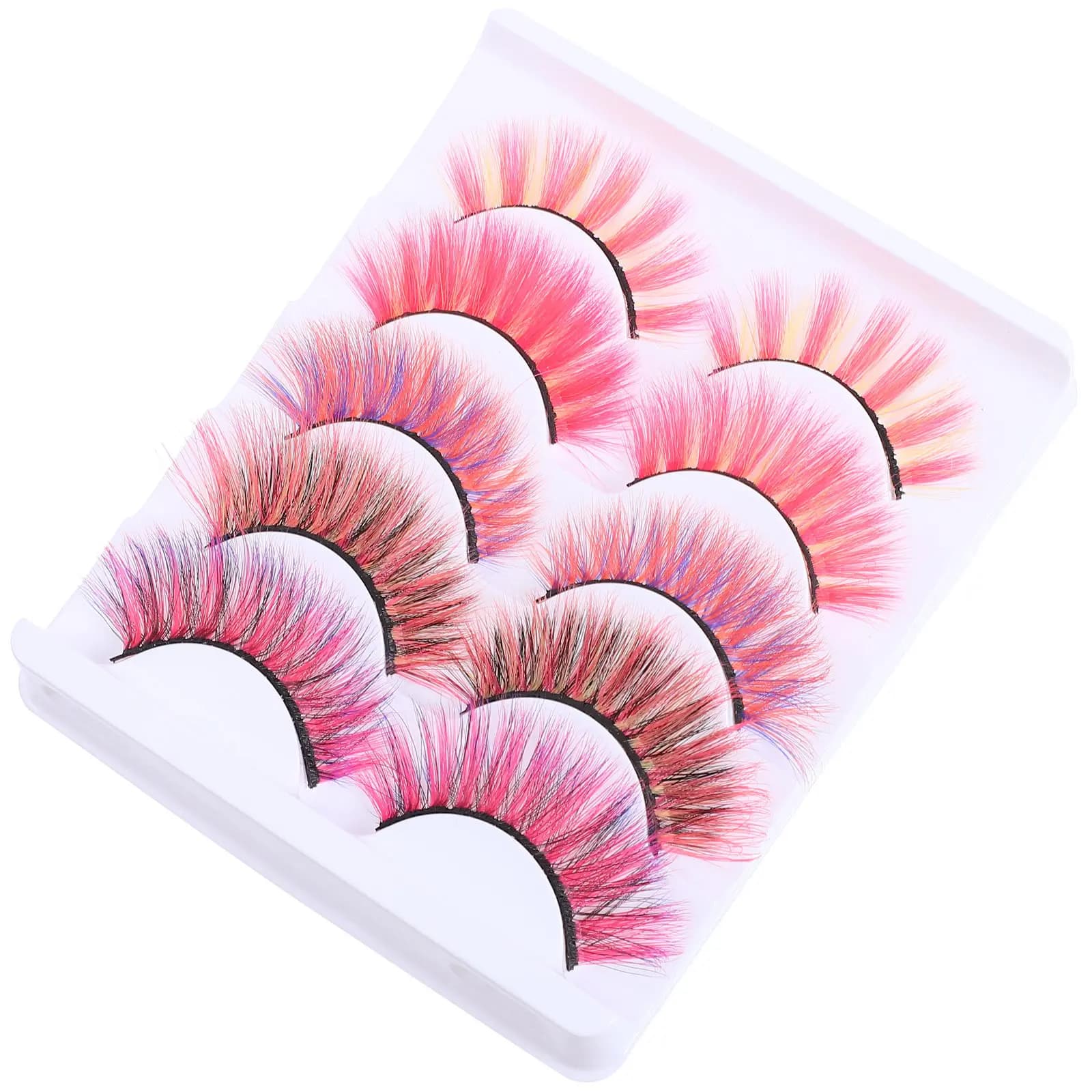 10 pieces of natural and dramatic colored fake eyelashes, light and silky eyelashes for makeup, perfect for nightclubs, performances, festivals and cosplay.