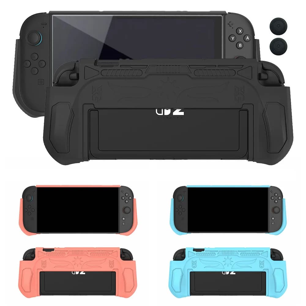 2025 Nuova custodia con impugnatura + protezione schermo in vetro temperato per console Switch 2 con cappucci Thumb Stick Accessori di gioco