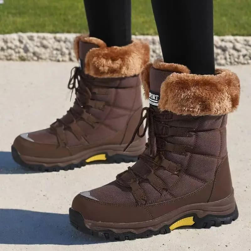 Women's Hiking Boots for Women Casual Winter Snow Ankle Boots Waterproof Outdoor Warm Fur Trekking Climbing Shoes Flat Boots