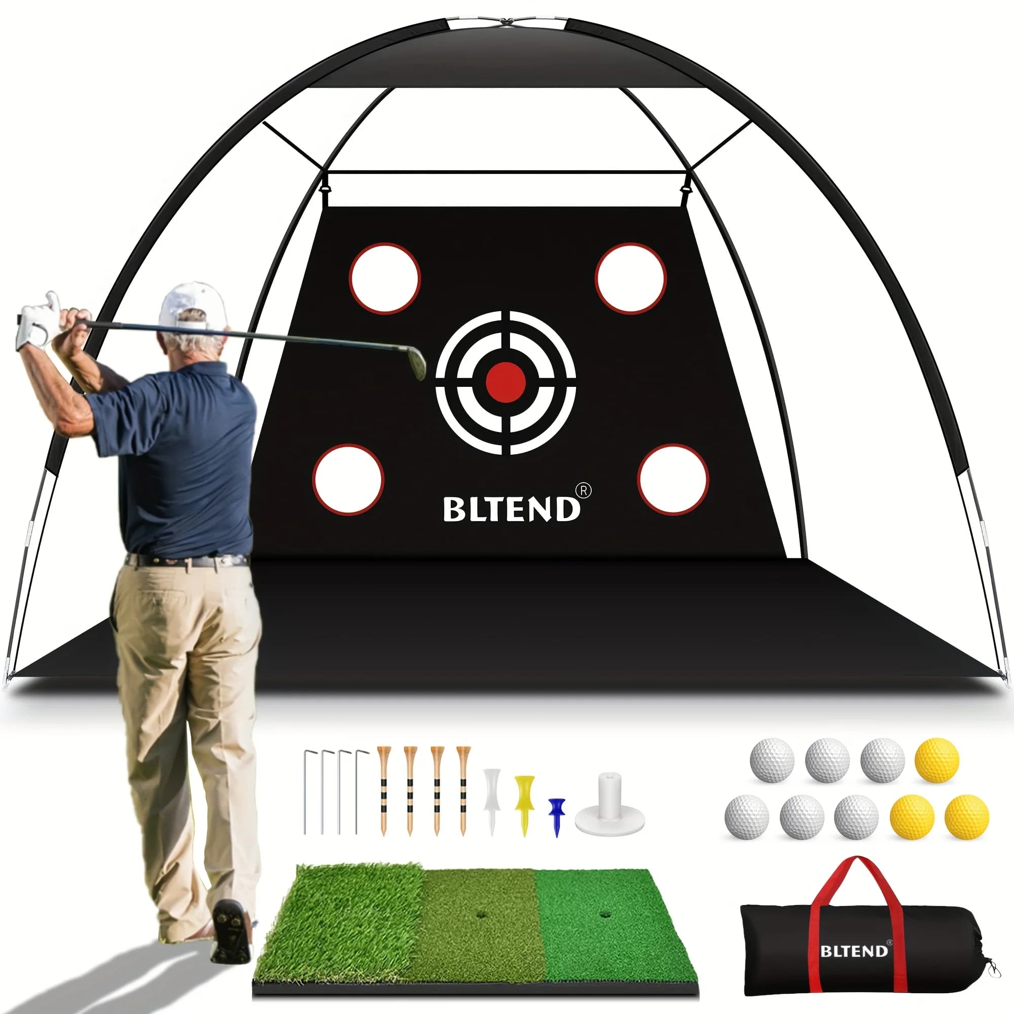 Rete da Golf - Rete da Allenamento Golf 10x7ft per Pratica in Giardino, Rete per Colpire Palline da Golf, Rete da Allenamento per Uso Interno ed Esterno - Giocattolo Sportivo