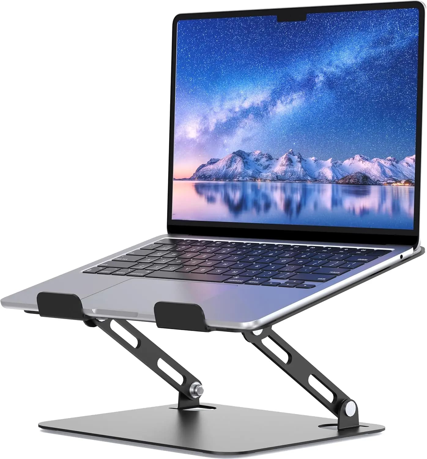 Supporto Regolabile in Metallo per Laptop, Supporto Ergonomico per Computer da 10-15.6 Pollici, Design Pieghevole e Ventilato