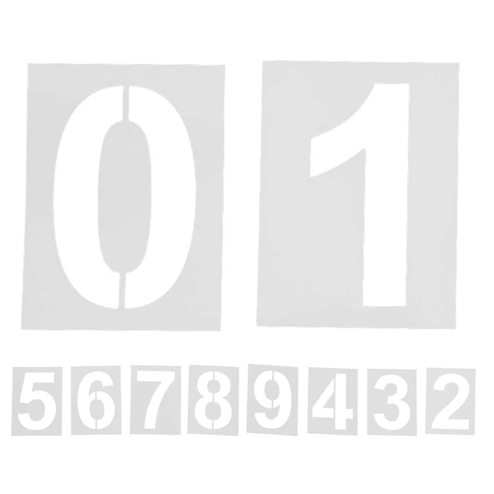 Set di 10 Stencil Numerici in Plastica da 5 Pollici, Riutilizzabili per Indirizzi, Vialetti, Bidoni della Spazzatura, Recinzioni